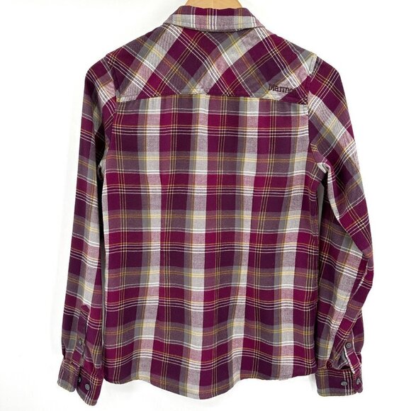 Marmot Bridget Pink Plaid Outdoor Flannel Button Down Camping Small Hiking Shirt - Picture 5 of 8